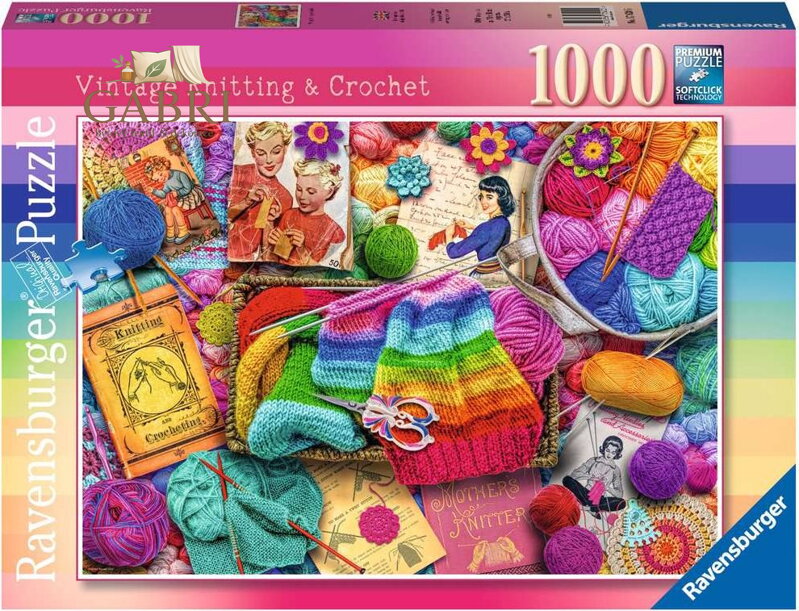 RAVENSBURGER Puzzle Vintage pletení a háčkování 1000 dílků
