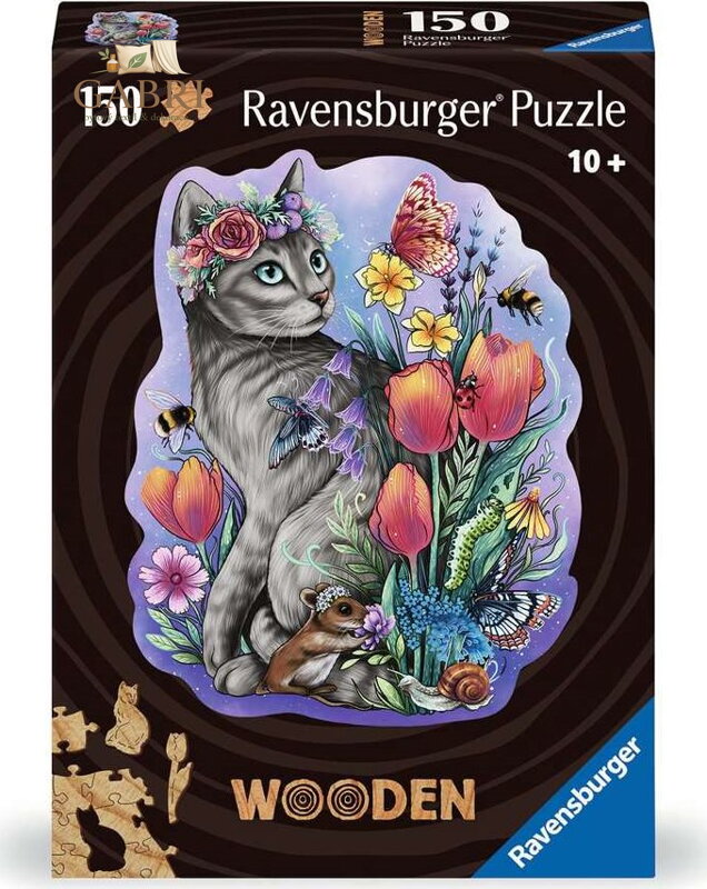 RAVENSBURGER Dřevěné obrysové puzzle Kouzelná kočka 150 dílků