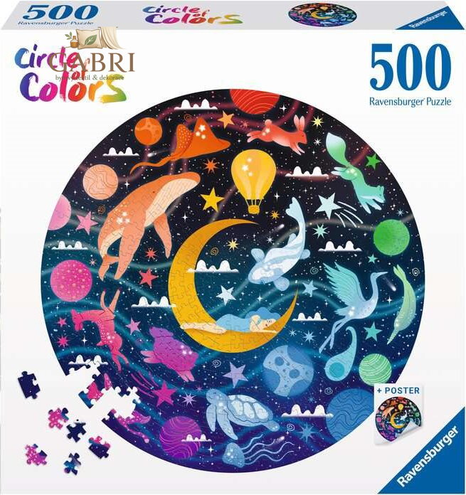 RAVENSBURGER Kulaté puzzle Kruh barev: Sny 500 dílků