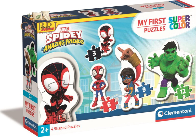 CLEMENTONI Moje první puzzle Spidey a jeho úžasní přátelé 4v1 (3,6,9,12 dílků)