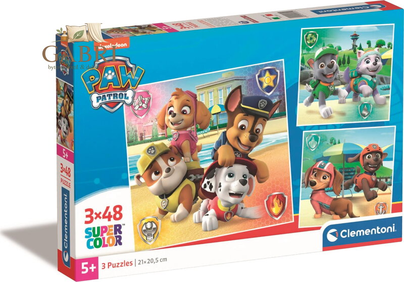 CLEMENTONI Puzzle Tlapková patrola 3x48 dílků