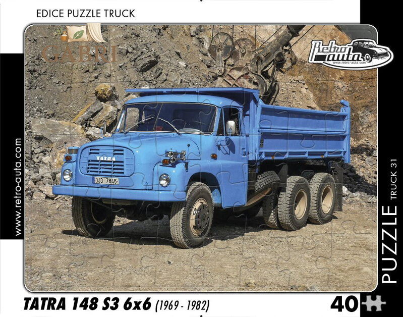 RETRO-AUTA Puzzle TRUCK č.31 Tatra 148 S3 6x6 (1969 - 1982) 40 dílků