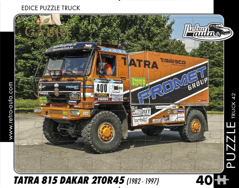 RETRO-AUTA Puzzle TRUCK č.42 Tatra 815 Dakar 2T0R45 (1982 - 1997) 40 dílků