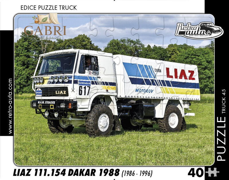 RETRO-AUTA Puzzle TRUCK č.45 Liaz 111.154 Dakar 1988 (1986 - 1996) 40 dílků
