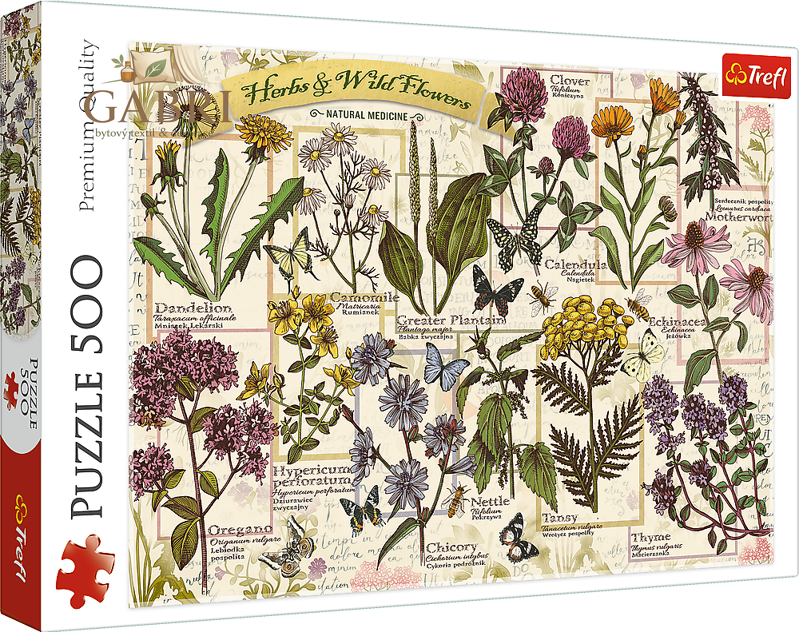 TREFL Puzzle Herbarium: Léčivé byliny 500 dílků