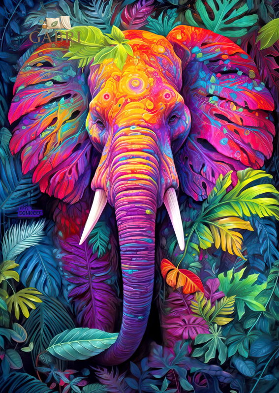 ENJOY Puzzle Maskovaný slon 1000 dílků