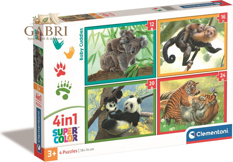 CLEMENTONI Puzzle Roztomilá mláďata 4v1 (12+16+20+24 dílků)