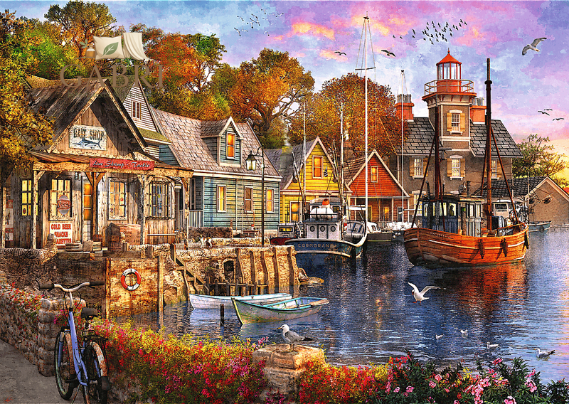 TREFL Puzzle Premium Plus Tea Time: Přístav u moře 1000 dílků