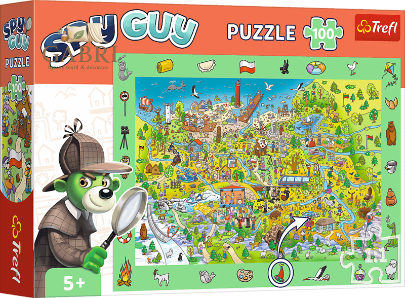 TREFL Puzzle s hledáním obrázků Spy Guy: Polsko 100 dílků