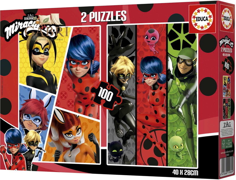 EDUCA Puzzle Kouzelná Beruška a Černý kocour 2x100 dílků