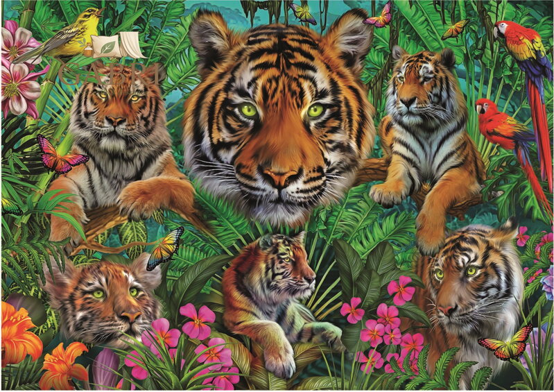 EDUCA Puzzle Tygři v džungli 500 dílků