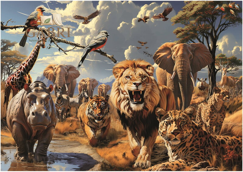 EDUCA Puzzle Divoká zvířáta 1000 dílků