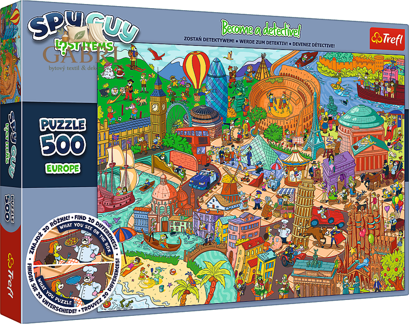 TREFL Puzzle Lost Items Spy Guy: Evropa 500 dílků