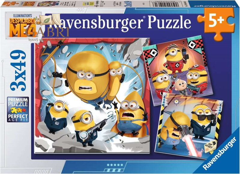 RAVENSBURGER Puzzle Já, padouch 4, 3x49 dílků