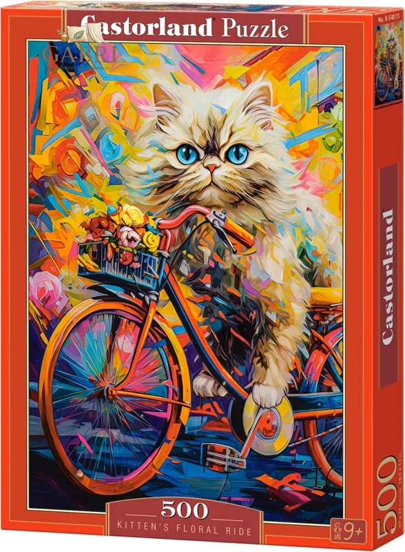 CASTORLAND Puzzle Kočka na kole 500 dílků