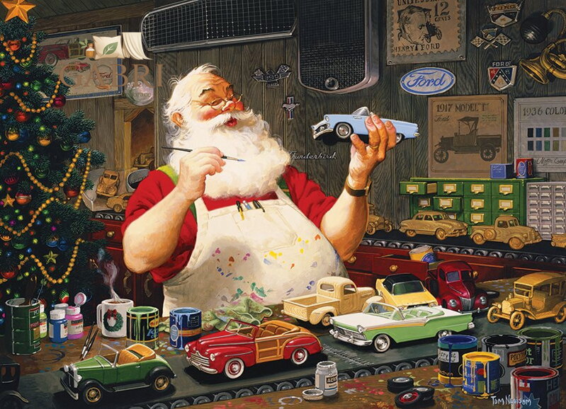 COBBLE HILL Puzzle Santa malující autíčka 1000 dílků