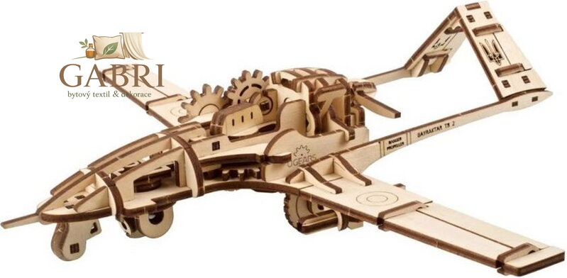 UGEARS 3D puzzle Bojový dron Bayraktar TB2 125 dílků