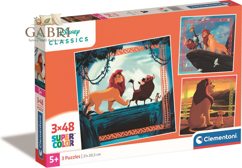 CLEMENTONI Puzzle Lví král 3x48 dílků