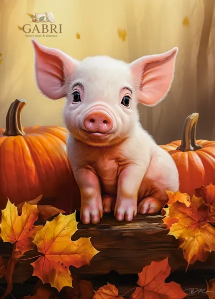 CASTORLAND Puzzle Roztomilé podzimní prasátko 60 dílků