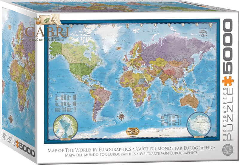 EUROGRAPHICS Puzzle Mapa světa 5000 dílků