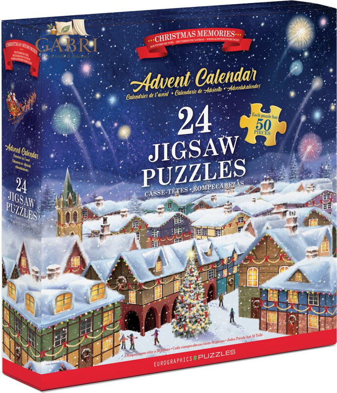 EUROGRAPHICS Puzzle Adventní kalendář: Vánoční vzpomínky 24x50 dílků