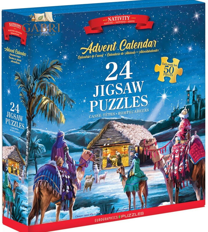 EUROGRAPHICS Puzzle Adventní kalendář: Narození Ježíška 24x50 dílků