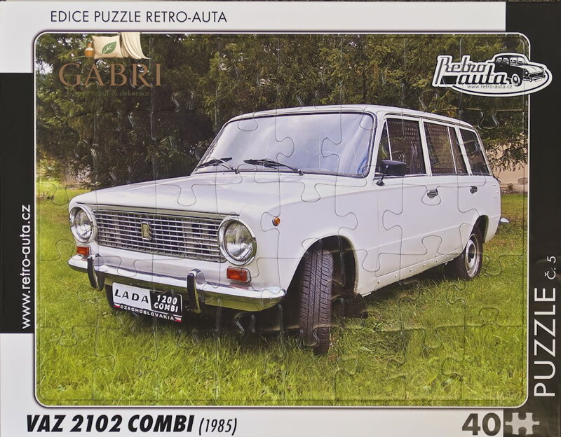 RETRO-AUTA Puzzle č.05 VAZ 2102 COMBI (1985) 40 dílků