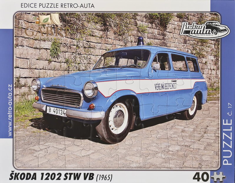 RETRO-AUTA Puzzle č.17 Škoda 1202 STW VB (1965) 40 dílků