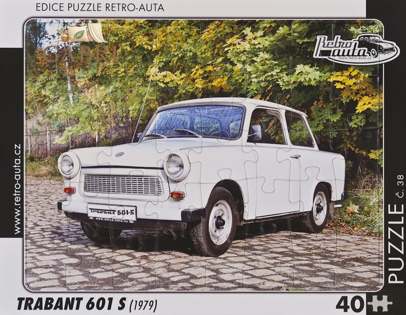 RETRO-AUTA Puzzle č.38 Trabant 601 S (1979) 40 dílků