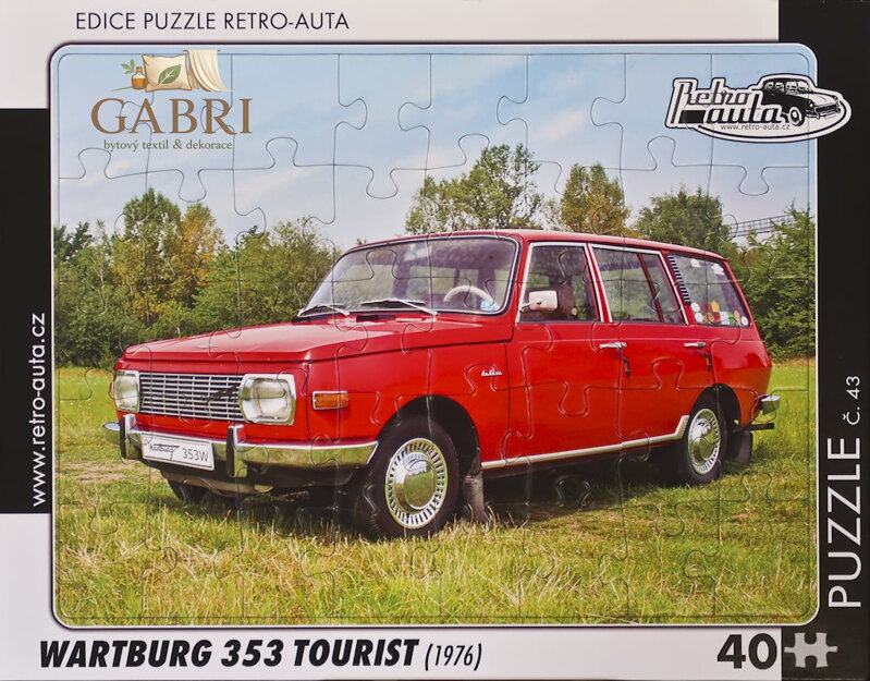RETRO-AUTA Puzzle č.43 Wartburg 353 Tourist (1976) 40 dílků