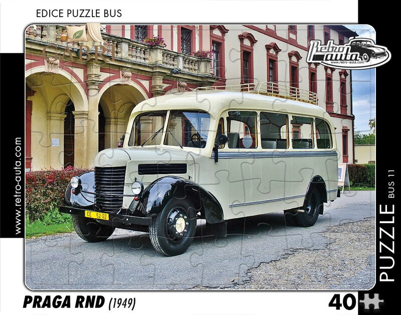 RETRO-AUTA Puzzle BUS č.11 Praga RND (1949) 40 dílků