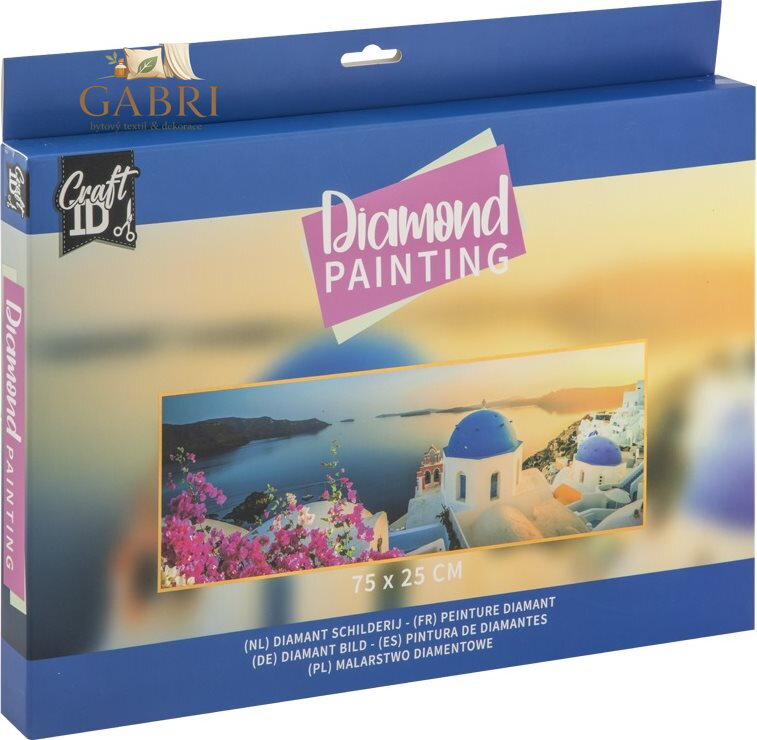 CRAFT ID Diamantové malování Santorini 75x25cm
