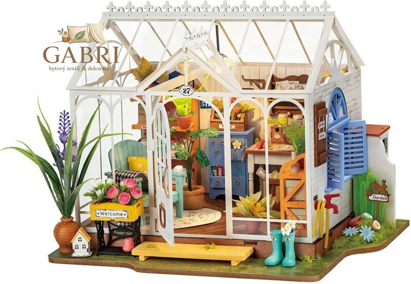 ROBOTIME Rolife DIY 3D dřevěné puzzle Vysněný zahradní dům s LED osvětlením 240 dílků