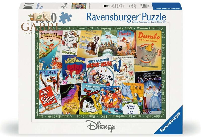 RAVENSBURGER Puzzle Disney: Vintage plakáty 1000 dílků