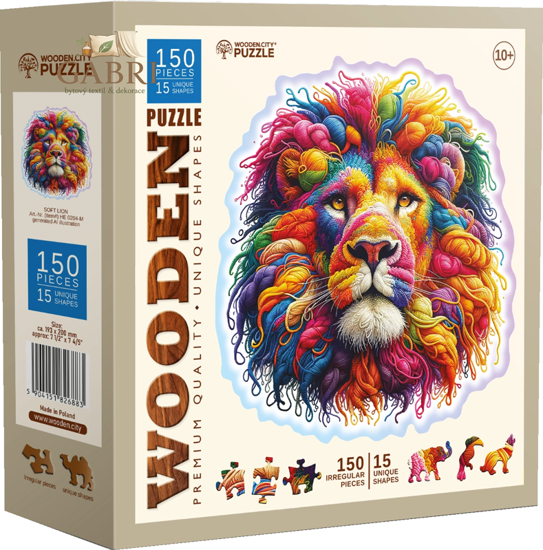 WOODEN CITY Dřevěné puzzle Jemný lev 150 dílků