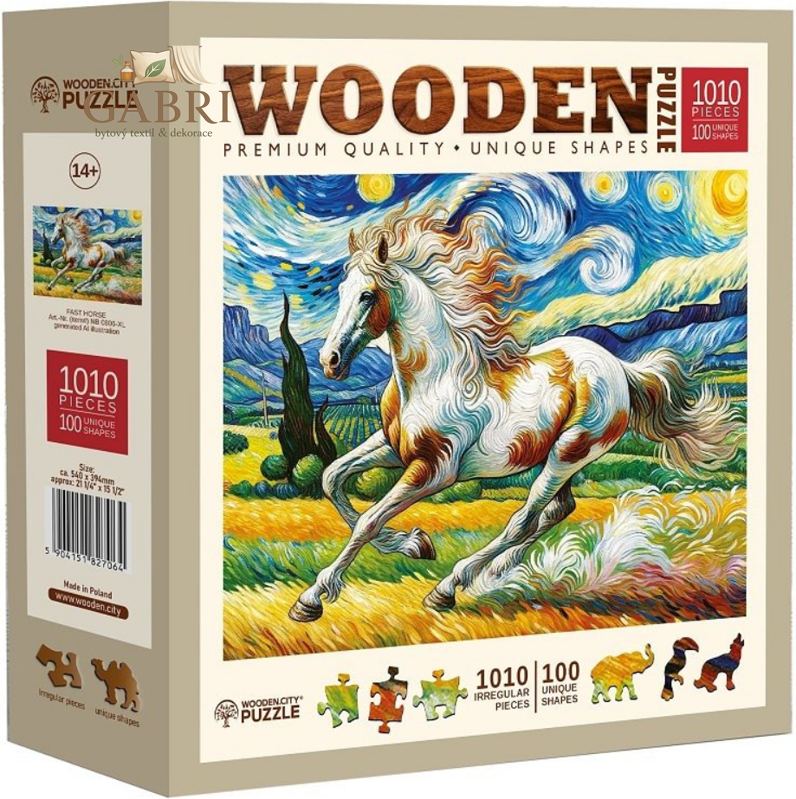WOODEN CITY Dřevěné puzzle Rychlý kůň 1010 dílků