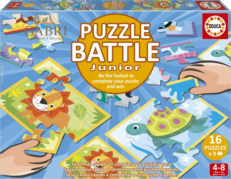 EDUCA Puzzle bitva Zvířátka 16x9 dílků