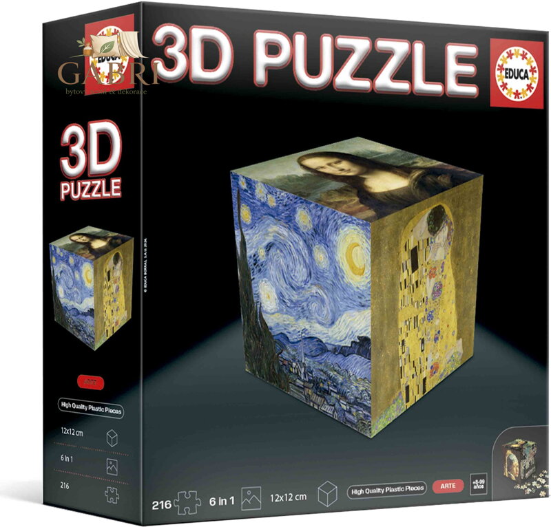 EDUCA 3D Puzzle kostka Umění 216 dílků