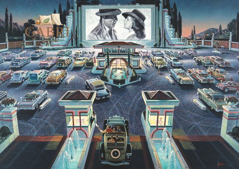 ART PUZZLE Puzzle Autokino 1000 dílků