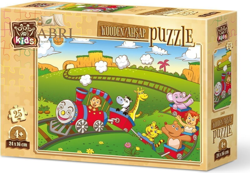 ART PUZZLE Dřevěné puzzle Zvířecí vláček 25 dílků