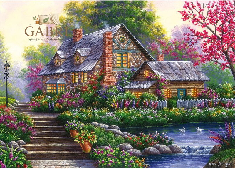 RAVENSBURGER Puzzle Romantická chata 1000 dílků
