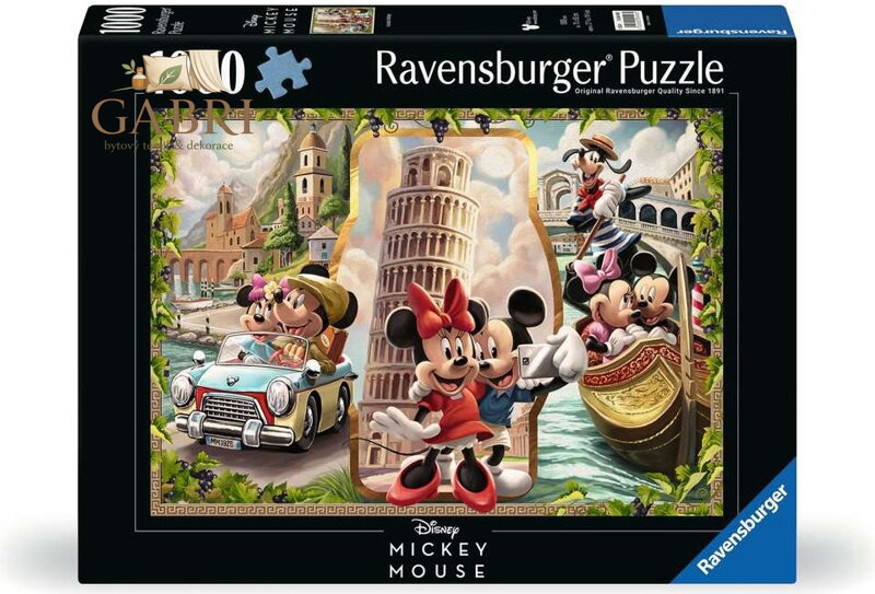 RAVENSBURGER Puzzle Mickey a Minnie na dovolené 1000 dílků
