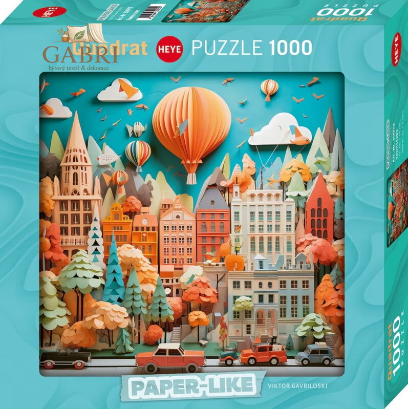 HEYE Čtvercové puzzle Paper-Like: Městská krajina 1000 dílků