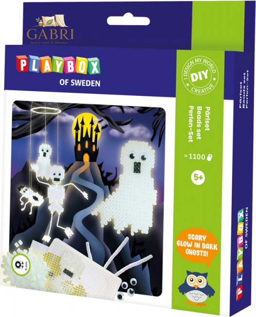 PLAYBOX Svítící zažehlovací korálky Sada Kostlivci a duchové 1100ks