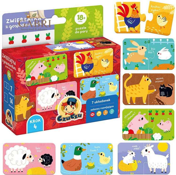 CZUCZU Puzzle dvojice Zvířátka 7x2 dílky