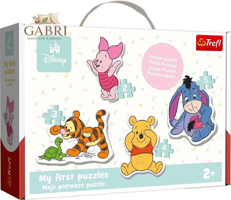 TREFL Baby puzzle Disney: Medvídek Pú 4v1 (2,3,4,5 dílků)
