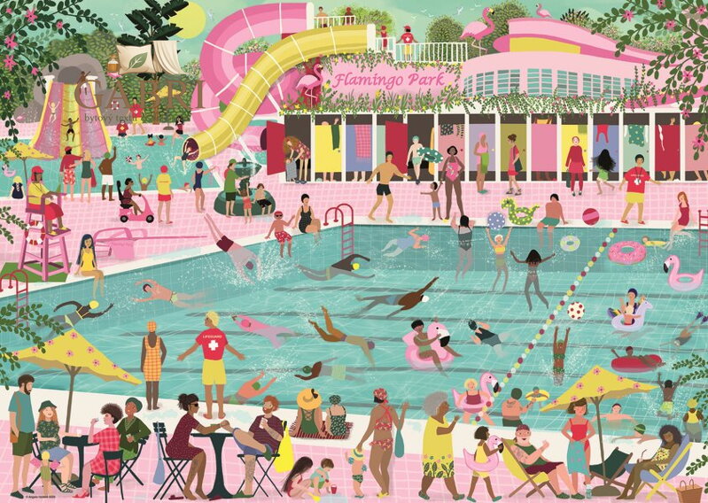 RAVENSBURGER Puzzle Radovánky u bazénu 1000 dílků