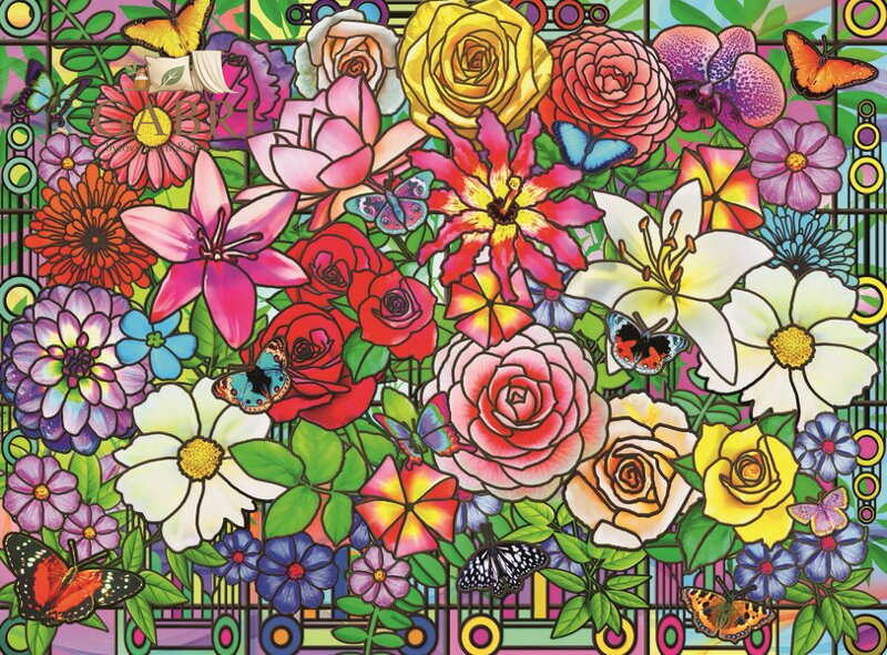 RAVENSBURGER Puzzle Květinový svět Tiffany XXL 100 dílků