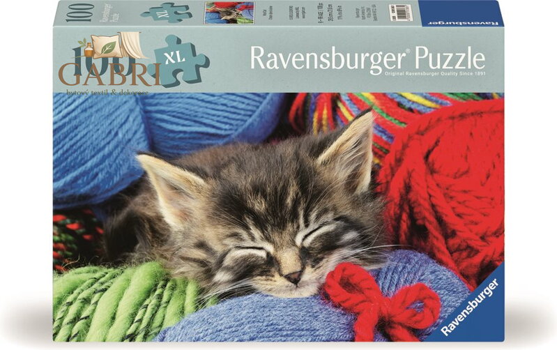 RAVENSBURGER Puzzle Kočka v klubíčku XXL 100 dílků