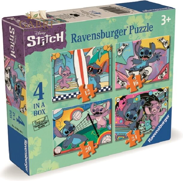 RAVENSBURGER Puzzle Disney: Stitch: Zábavné aktivity 4v1 (12,16,20,24 dílků)